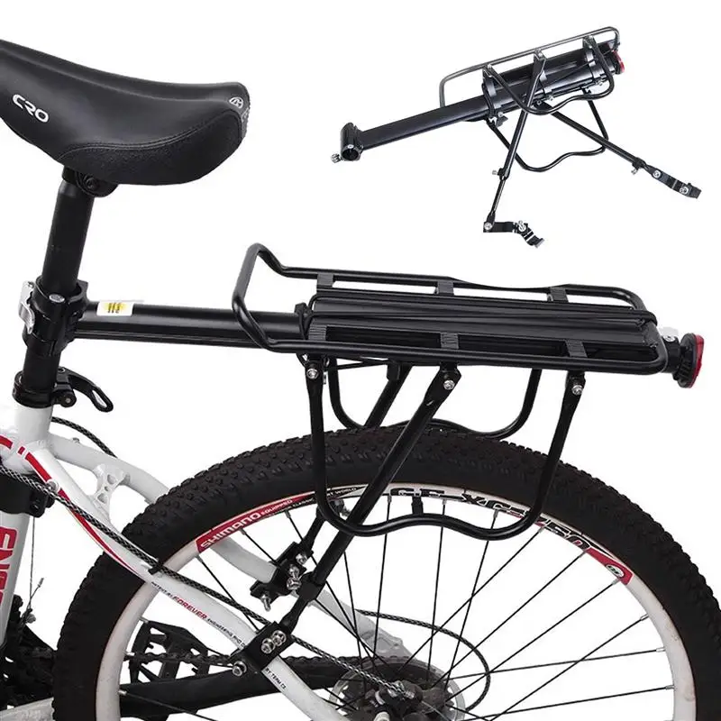 Sale Bicycle Bike Alloy Rear Rack Cargo Carrier Rack Universal Rear Mount(Black) 1