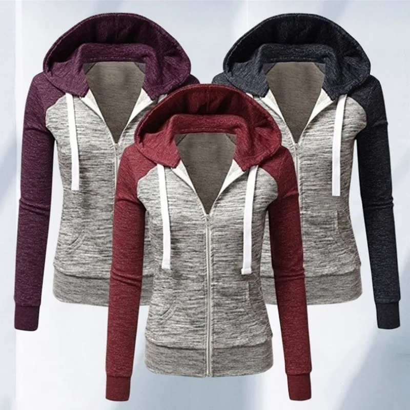 

JRNNORV New Women Fashion Plus Size Thin Zip-Up Hooded Jacket Drawstring Letter Printed Long Sleeve Sweatshirts BA0414