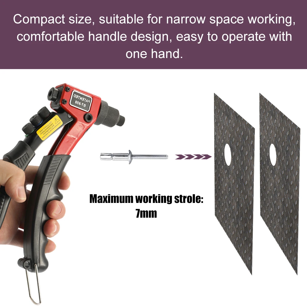 Meterk 8 дюймов экономящая рука клепальщик BT-603 ручная Заклепка машина 200 мм набор клепальных инструментов
