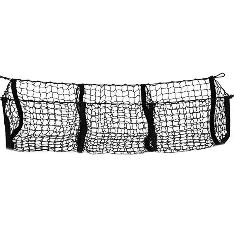 

Car Trunk Net Bag Three Grid Luggage Three-Dimensional Net Pocket Pocket De Cargo Opslag Netto Fixing En Plaatsing Van Bagage