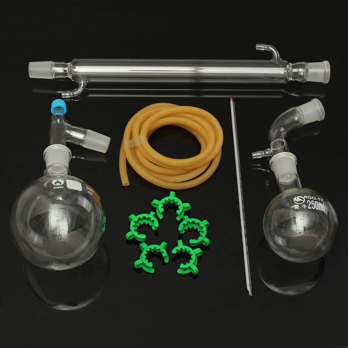 KICUTE 500ml Distillation Apparatus Laboratory Chemistry Glassware Kit kicute-500ml-distillation-apparatus-laboratory-chemistry-glassware-kit