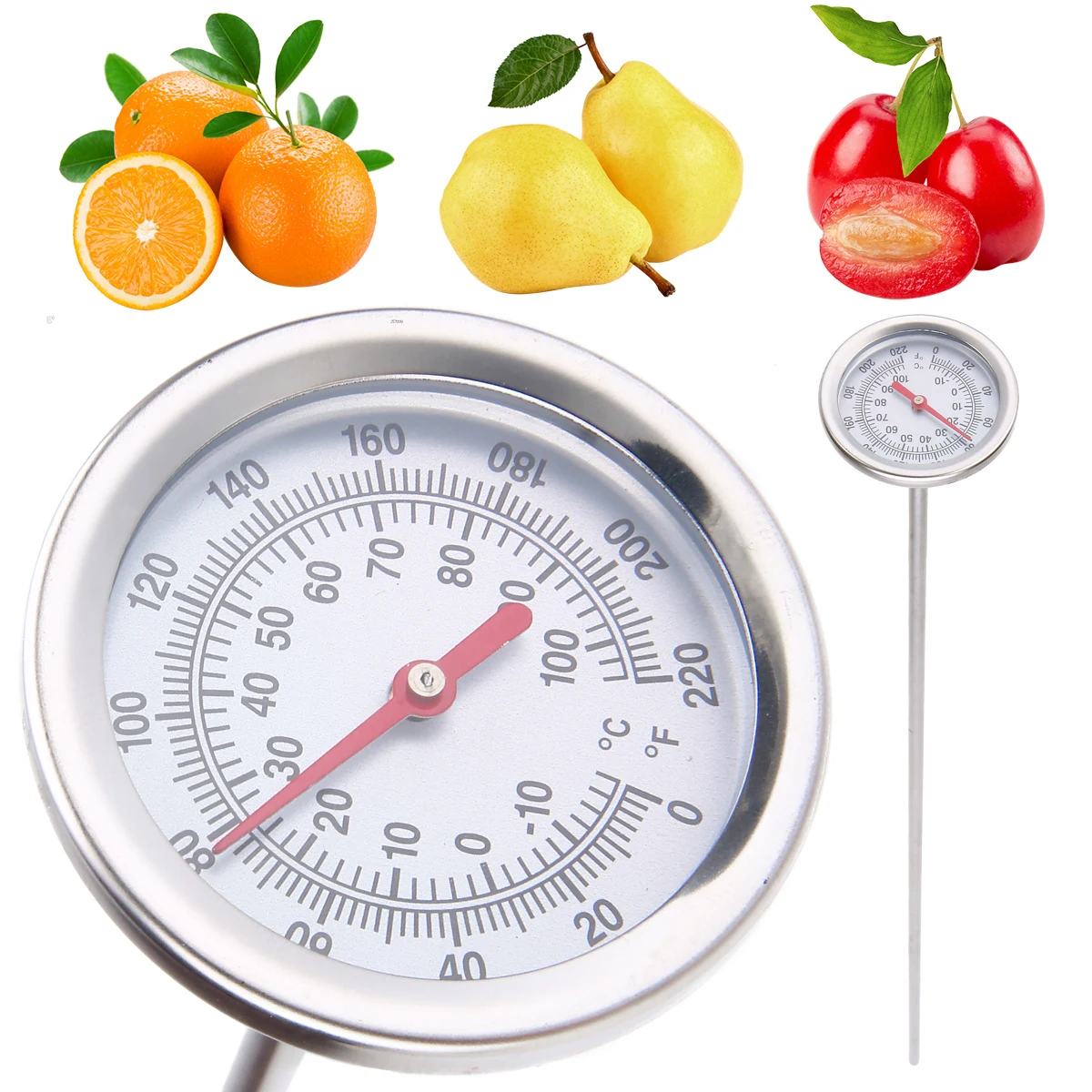 

1pc 20inch Plant Measuring Probing Thermometer Stainless Steel Compost Soil Thermometers Garden Planting Accessory