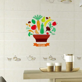 Cartoon Wall Stickers Oil Proof Wallpaper Paste Kitchen Accessories Foil Fumes Home Decor Heat Resistant Wall Art