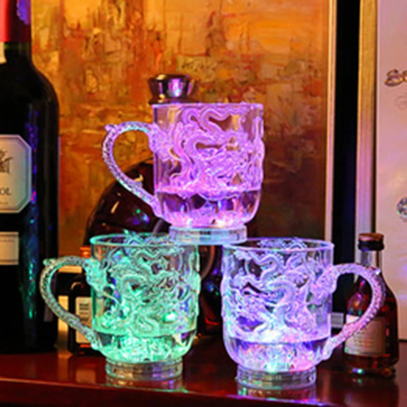 

Automatic LED Dragon Flashing Cup Mug Bar Water Sensor Light Color Restaurant