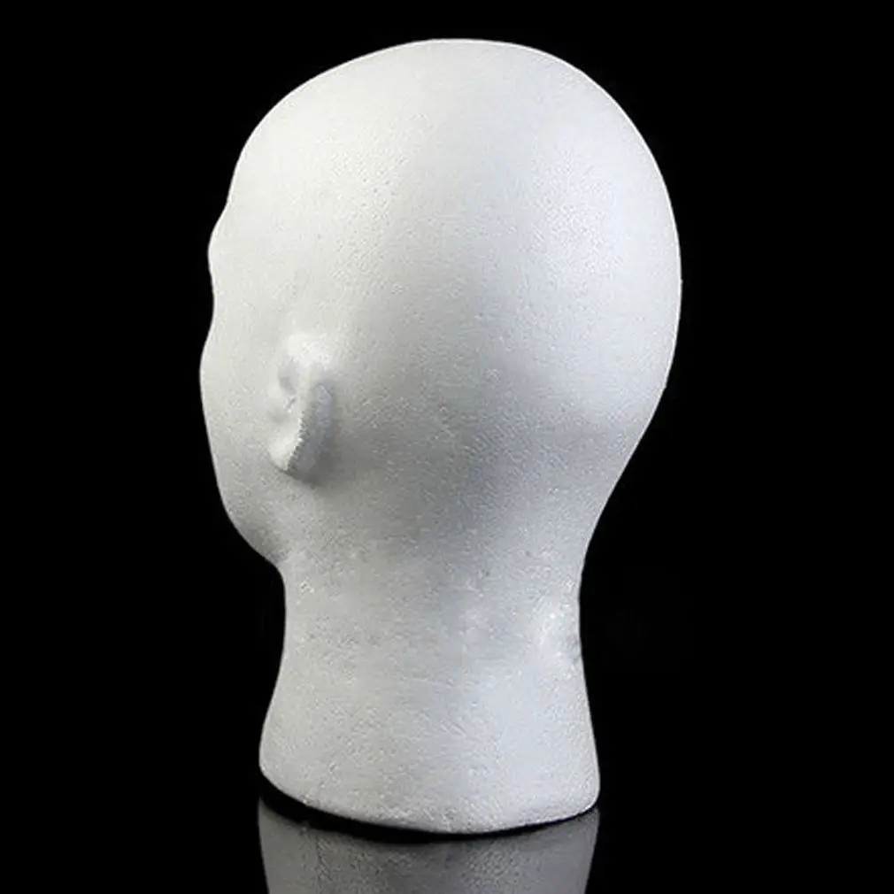 Foam Mannequin Head Male Styrofoam Display Stand for Glasses Hat Wig