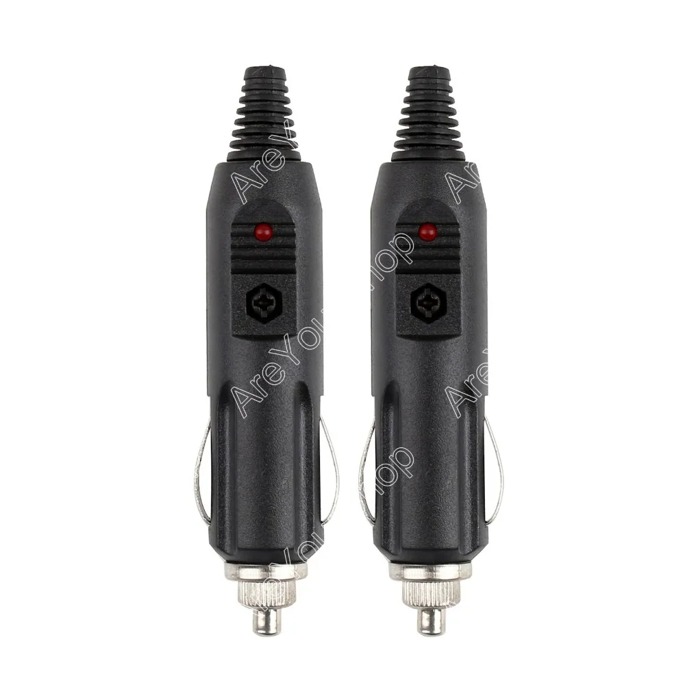

Areyourshop Sale 2 Pcs Car Power Cigarette Plug With 3A Fuse LED Charger Cable Adapter High Quality minijack plug Wire Connector