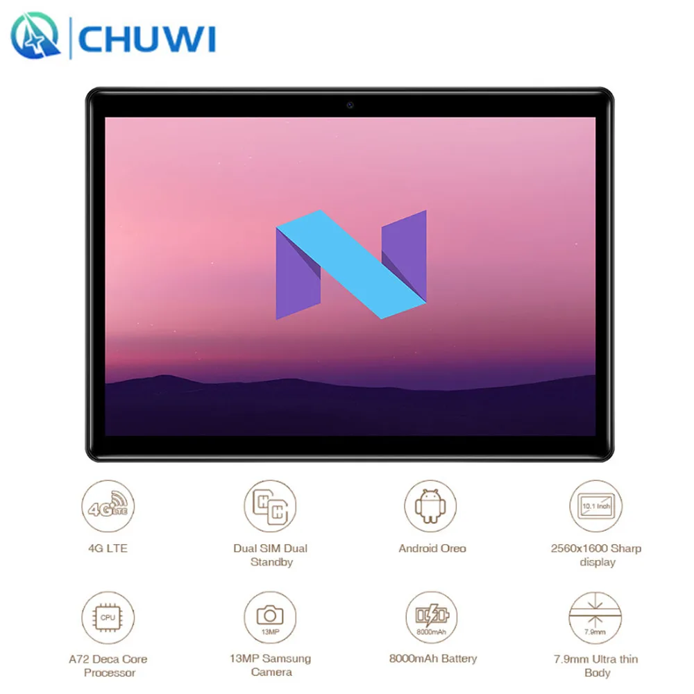 Chuwi Hi9 Air CWI533 MT6797 X23 Deca Core Android Планшеты 4 ГБ ОЗУ 64 Гб ПЗУ 10 1 &quot2560x1600 дисплей Dual SIM 4G