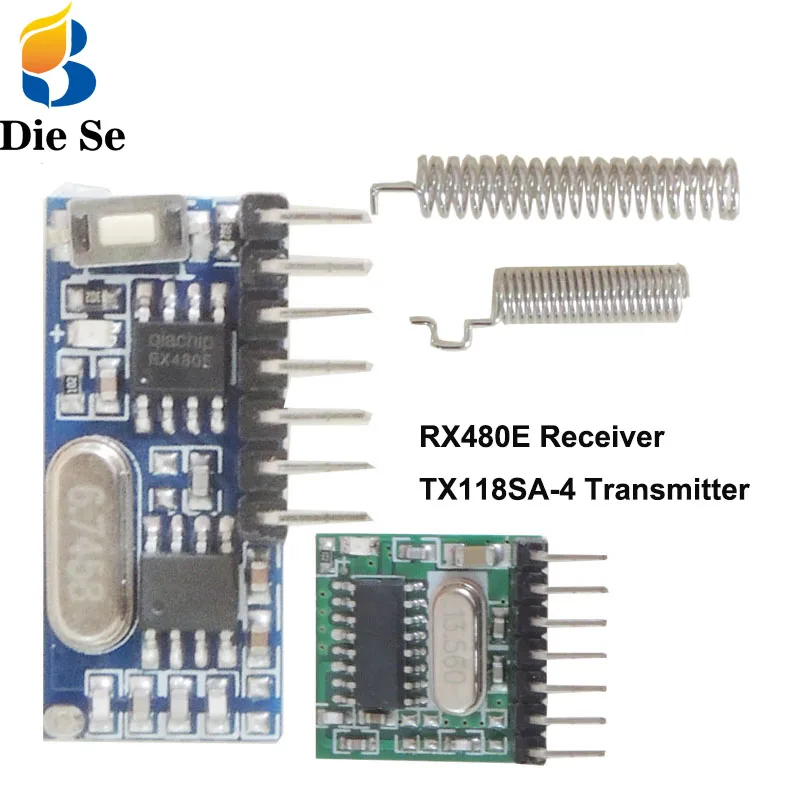 

433 Mhz Superheterodyne RF Transmitter and Receiver Module For Arduino uno Wireless module DIY Kits 433Mhz Remote controls