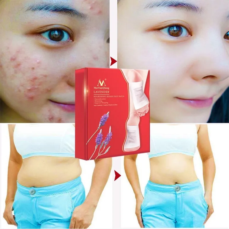 

Lavender Herbal Detox Foot Patch Pads Improve Sleep Quality Slimming Loss Weight Feet Care Repair Foot Patch Feet Mask 1 Box