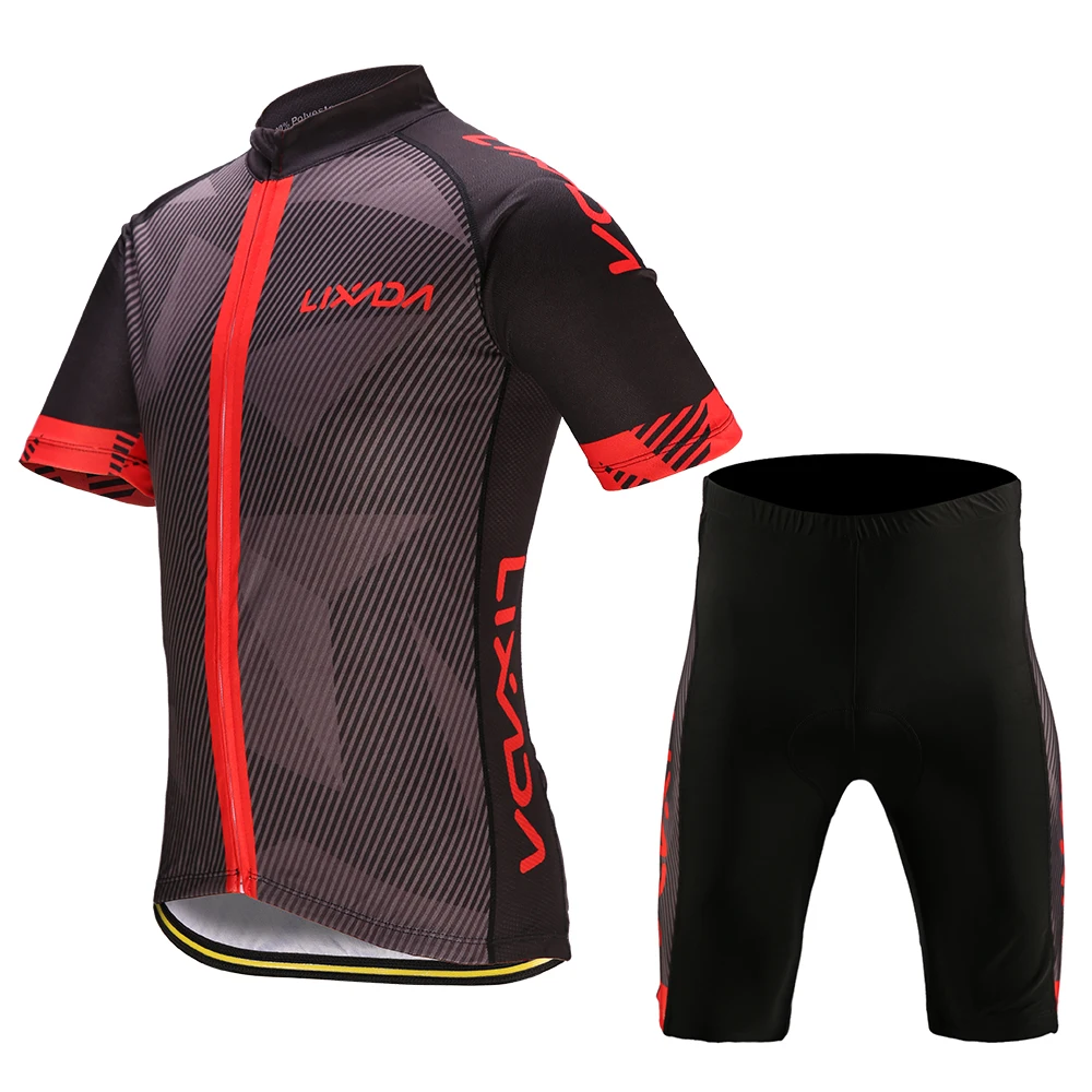 

Lixada Cycling Clothing Men Sets Summer 2019 Quick Dry Short Sleeve Cycling Jersey Shirt Tops 3D Cushion Padded Cycling Shorts