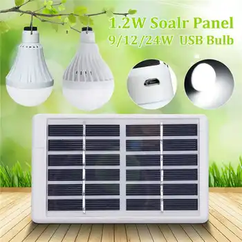 

New 9/12/24W Portable USB Solar Power Outdoor LED Bulb Light LED Solar Panel Patio Light Camping Lantern Outdoor Camp Lamp