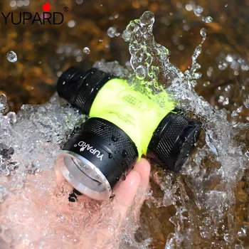 

UV purple Led diving waterproof headlight flashlight T6 L2 yellow light bicycle light Underwater head light fill light lantern