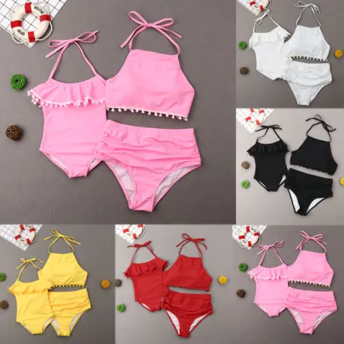 Family Matching Women Kid Baby Girls Bikini Bathing Mermaid Swimwear Swimsuit Baby Swimwear