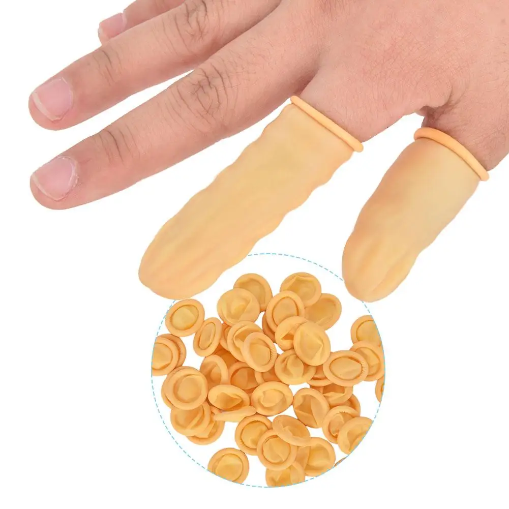 

Beige Rubber Disposable Latex Finger Cot Stall Anti Static Fingerstall Protective hot sale 2019