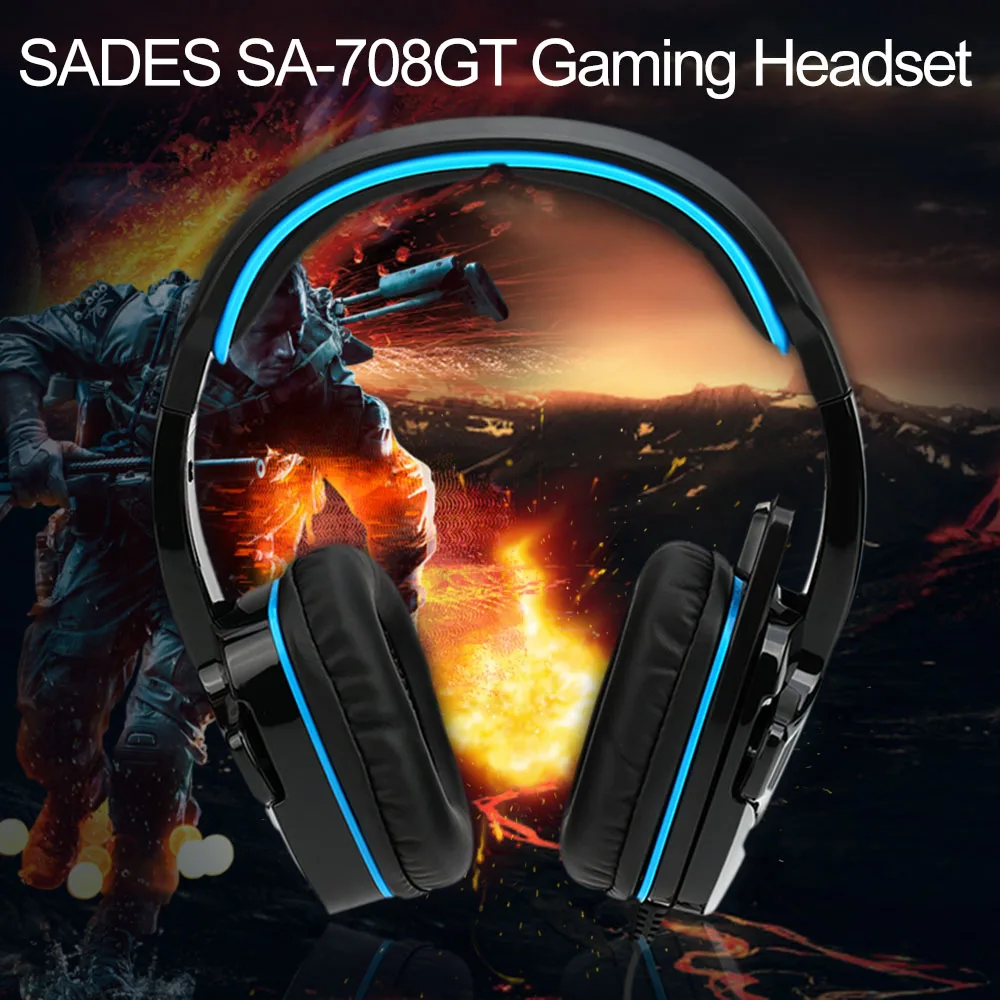 Игровая гарнитура SADES SA 708GT 3 5 мм шумоподавляющие наушники с регулировкой