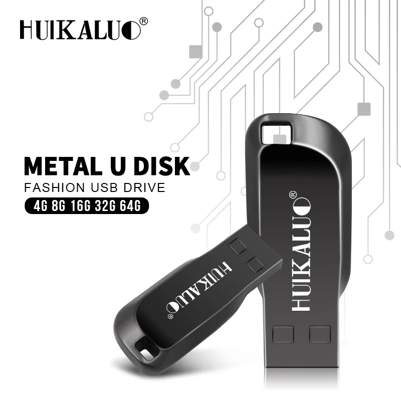 Металлический флеш накопитель Huikaluo USB флэш 64 ГБ 32 16 8 4 Гб водонепроницаемый memoria высокоскоростной usb порт