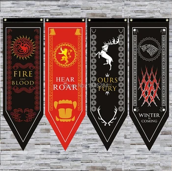 

House Stark & Targaryen & Lannister & Baratheon Flag Banner New Design Fans Gift Home Decor 45*150cm