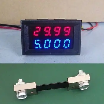 

DC Combo Meter Dual Voltmeter Ammeter 0-100V 100A Amp Volt Meter + shunt 12v 24v