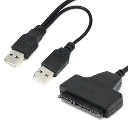 Новый USB 2,0 до 2,5 дюймов 22 7 + 15 Serial ATA SATA 2,0 HDD/SSD конвертер кабель адаптер