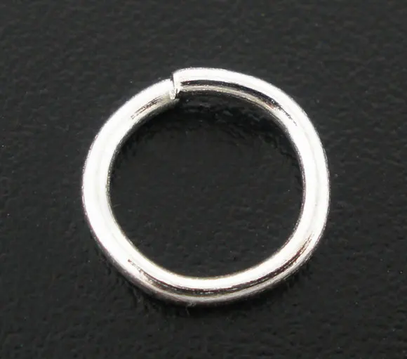 

DoreenBeads 400 PCs Silver Plated Open Jump Rings 8x1mm Findings (B04096), yiwu