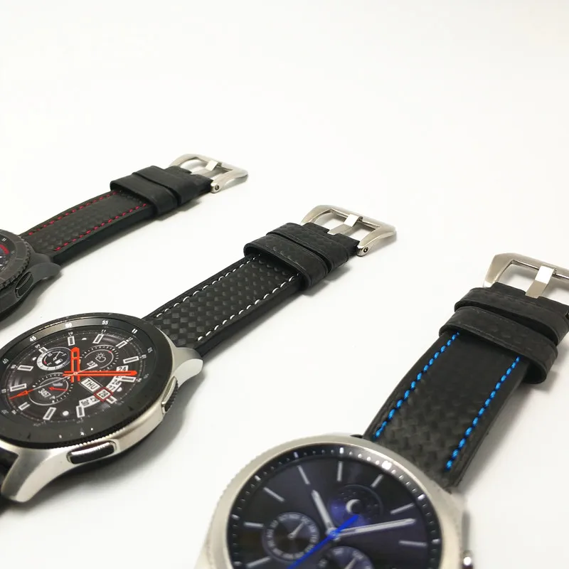 Ремешок из углеродного волокна для Samsung Galaxy Watch 42/46 мм кожаный браслет наручных