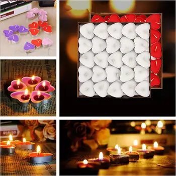 

LanLan Romantic Smokeless Candles Mini Heart Shaped Tealight Decorative Candle for Xmas Birthday Wedding Party Valentine's Decor