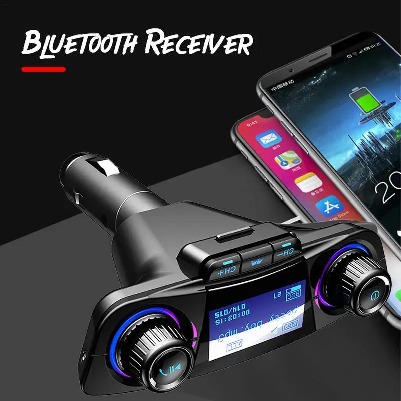 Car 4.1 FM Transmitter Aux Modulator Bluetooth Receiver Handsfree Audio MP3 Player with Smart Charge Dual USB Car Charger Kit Car 4.1 FM Transmitter Aux Modulator Bluetooth Receiver Handsfree Audio MP3 Player with Smart Charge Dual USB Car Charger Kit