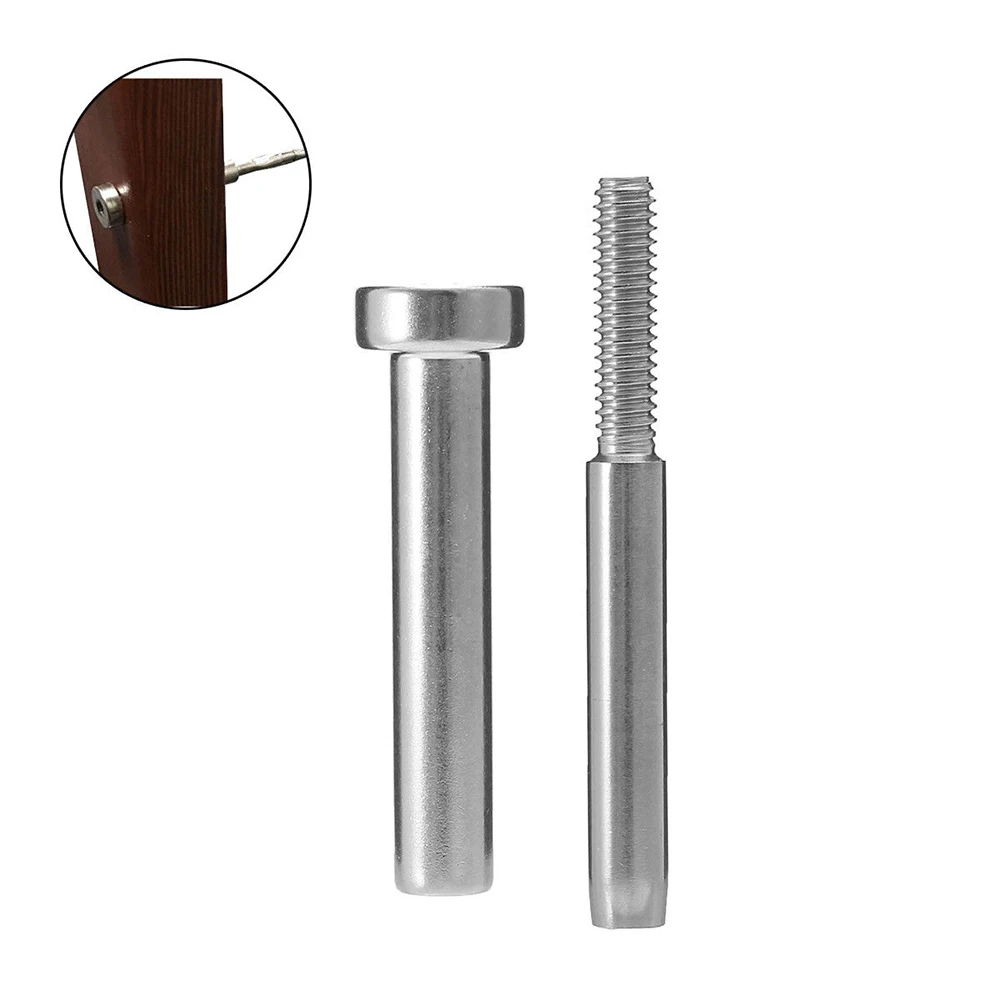 

Stainless Steel Invisible Receiver Stud Swage End Fitting Cable Threaded Stud Terminal For 1/8" 3/16" Cable Railing