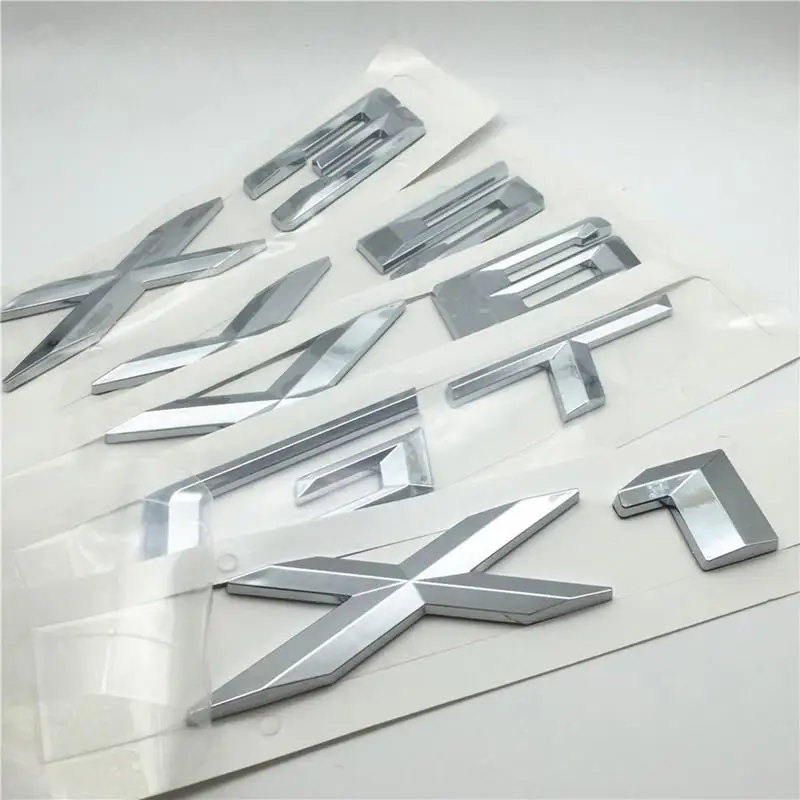 

High Quality 3D Chrome Discharge Capacity Refitting Badge Sticker Rear Trunk Lettering Number Logo For X1 X3 X5 X6 GT