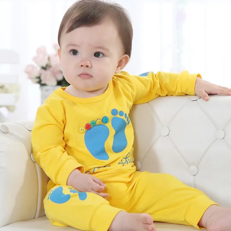 Новинка 2019 г., весенне-осенняя хлопковая рубашка с принтом для малышей + штаны, одежда из 2 предметов для маленьких мальчиков и девочек