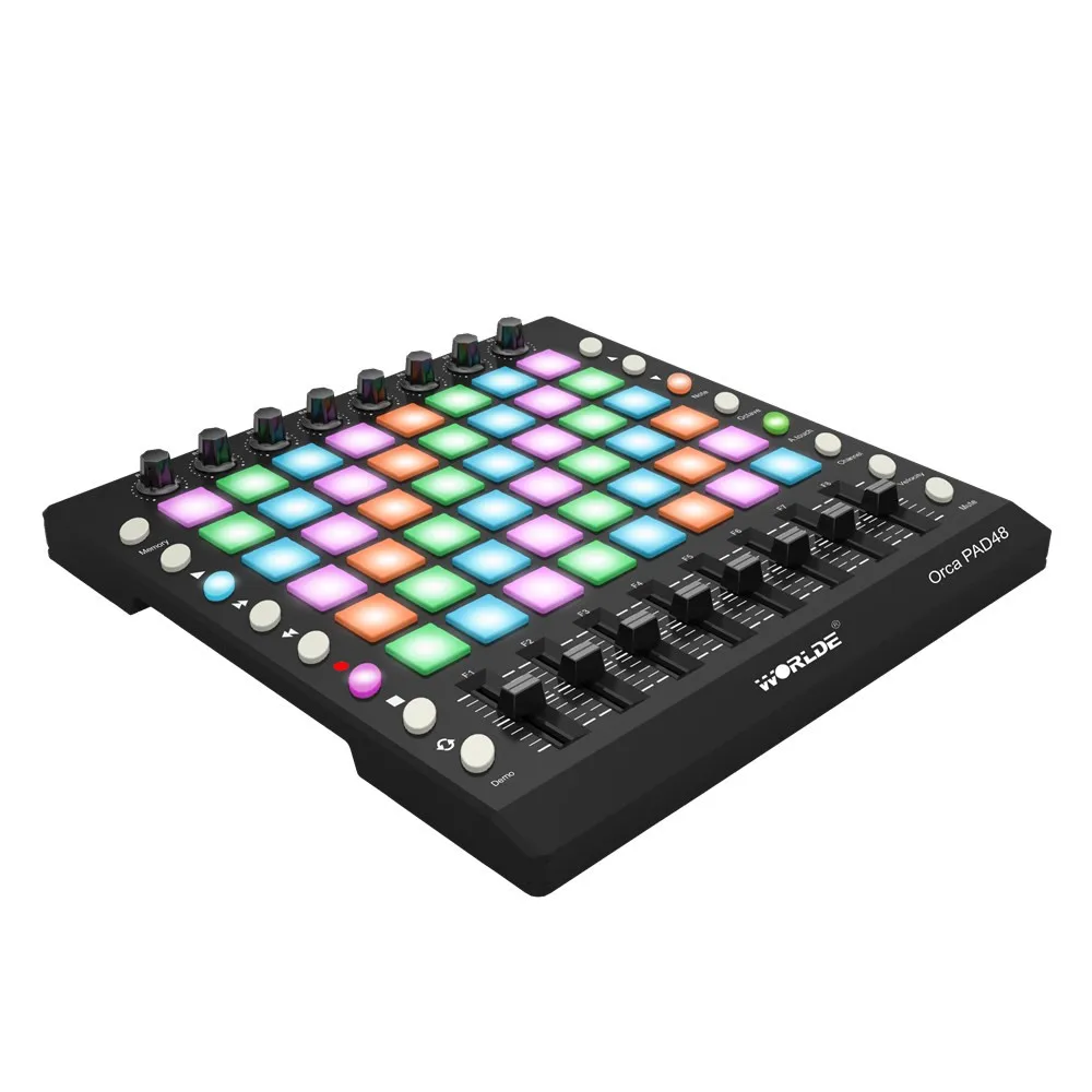 

MIDI Controller Disc Musical Instrument WORLDE ORCA PAD48 Portable MIDI Controller Keyboard 48 Drum Pads with USB Cable