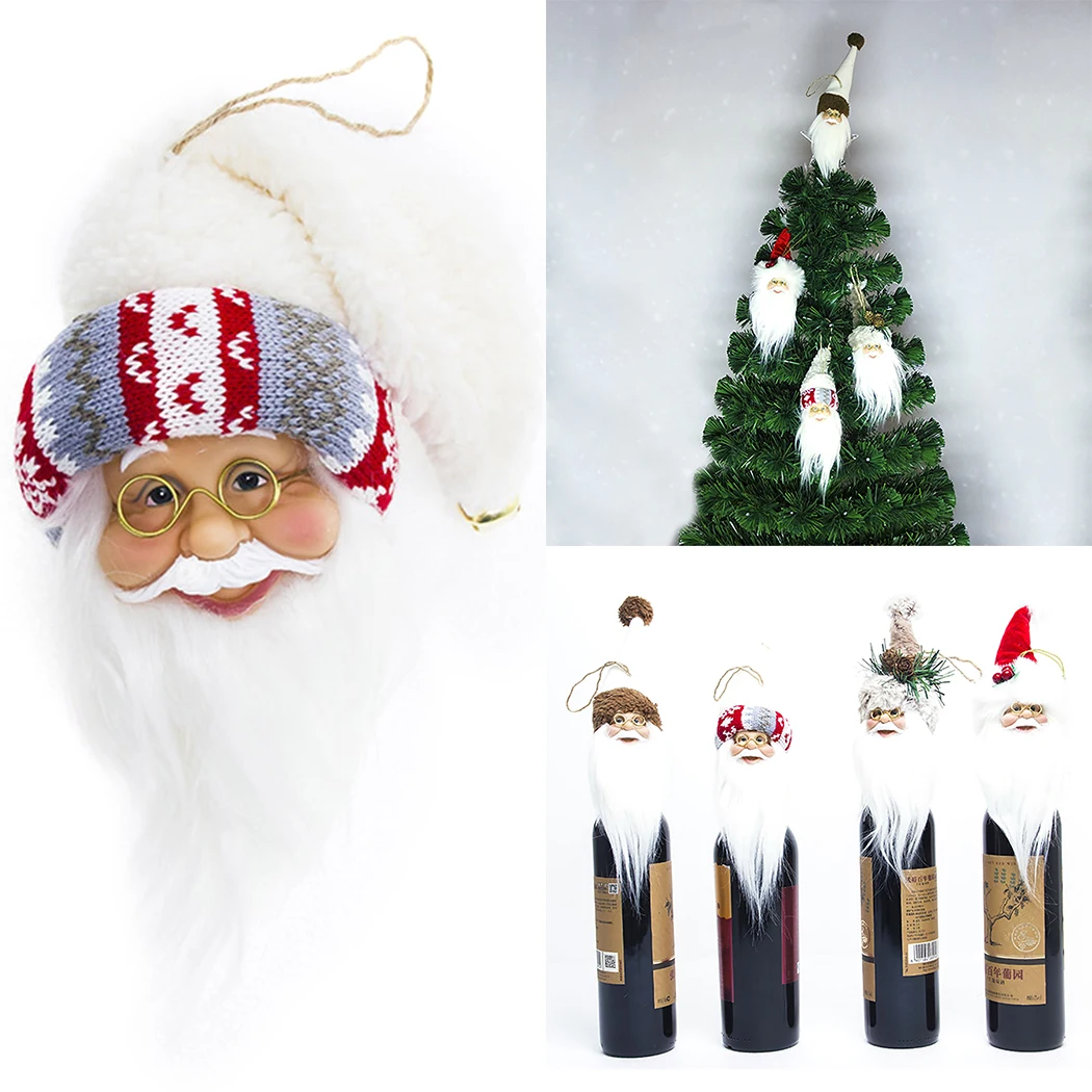 Рождественская елка, милый подвесной орнамент, крышка для бутылки вина, Рождественский Декор для дома, Рождественская елка, крышка для бутылки вина