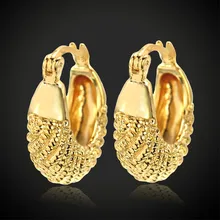 סיטונאי בציר קטן זהב עגול נשים הולו חישוק עגילי חתונה זהב צבע כדור עגילי חישוק oorbellen(China)