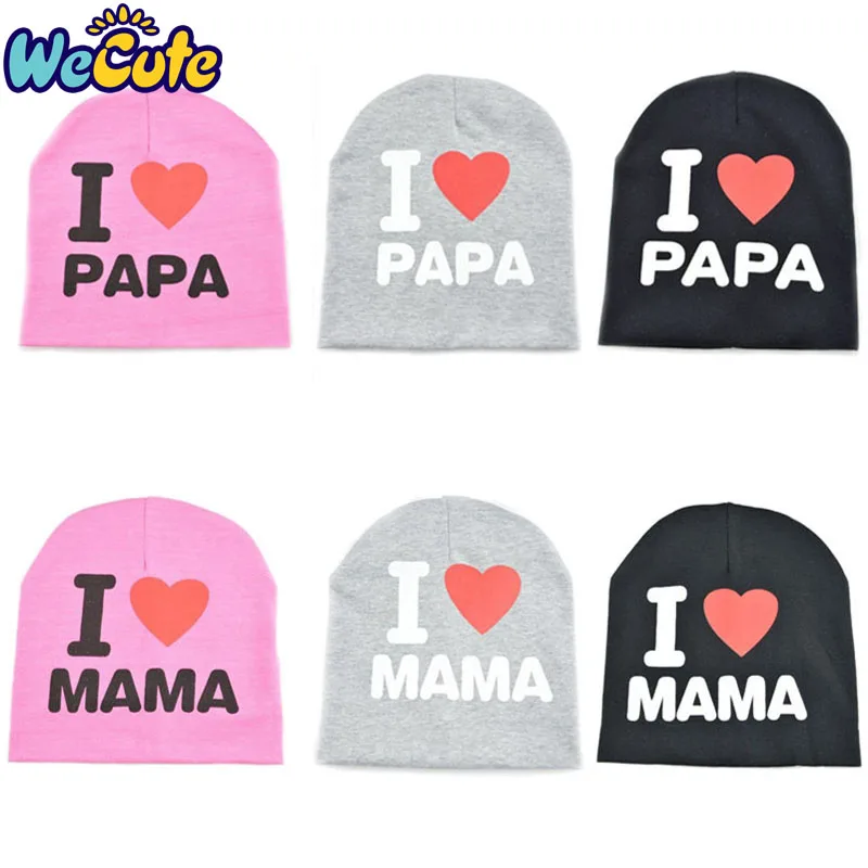 

Wecute I Love PAPA MAMA Baby Hats Beanies Cute Toddler Kids Newborn Girls Boys Infant Cotton Hat Cap Accessories New Gift
