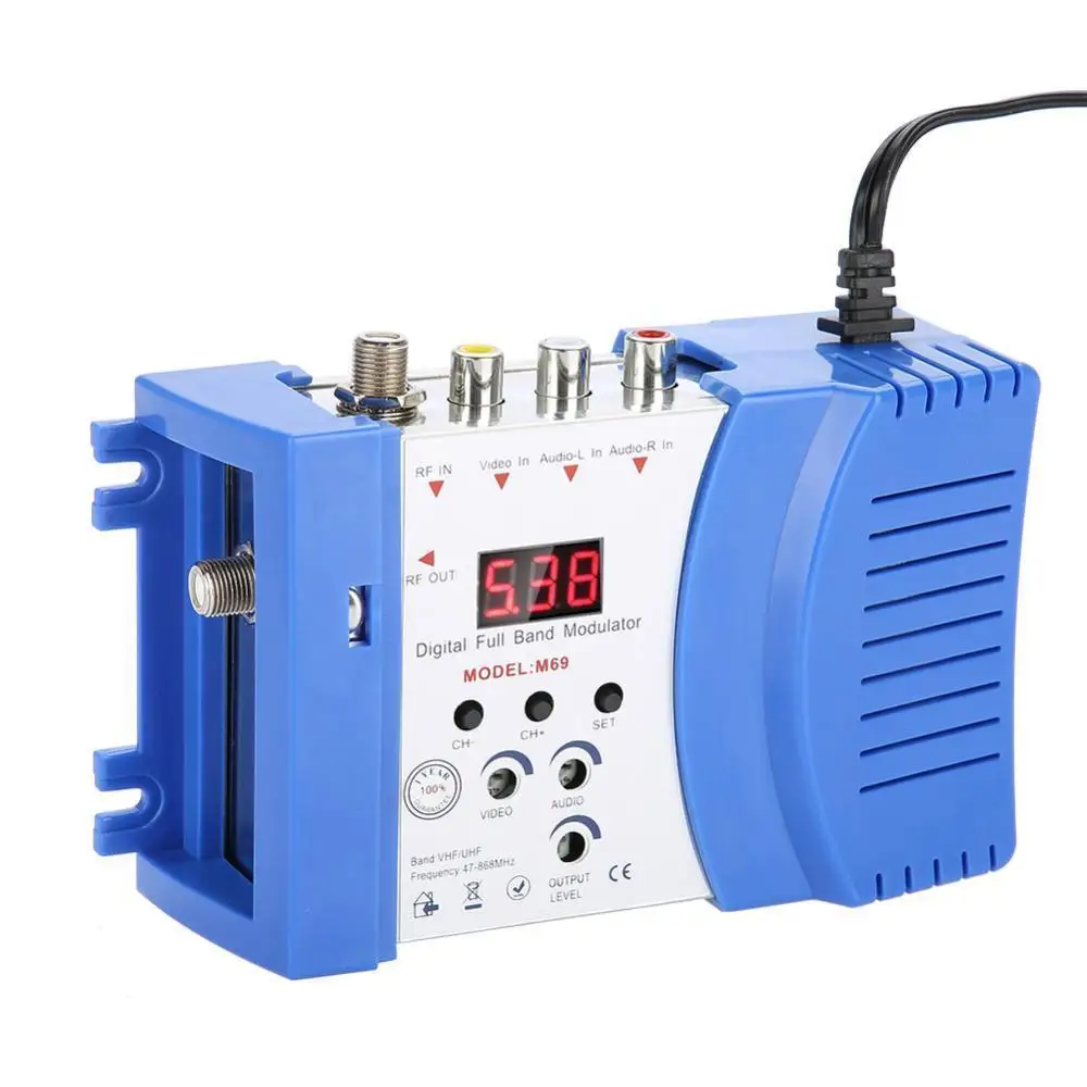 Профессиональный цифровой Vhf Uhf Rf модулятор Av к Avto ТВ конвертер адаптер AC220V Eu