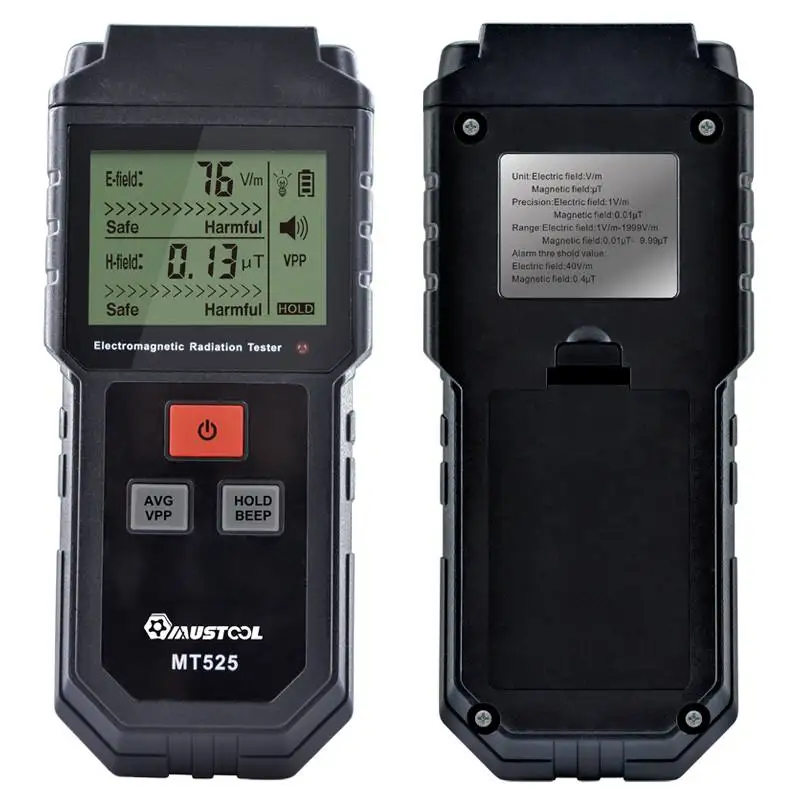 

MUSTOOL MT525 Electromagnetic Radiation Tester Electric Field Shielding Protection Detector EMF Tester LCD for Computer Phone