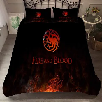 

HELENGILI 3D Bedding Set Game of Thrones Print Duvet Cover Set Bedcloth with Pillowcase Bed Set Home Textiles #GOT-71