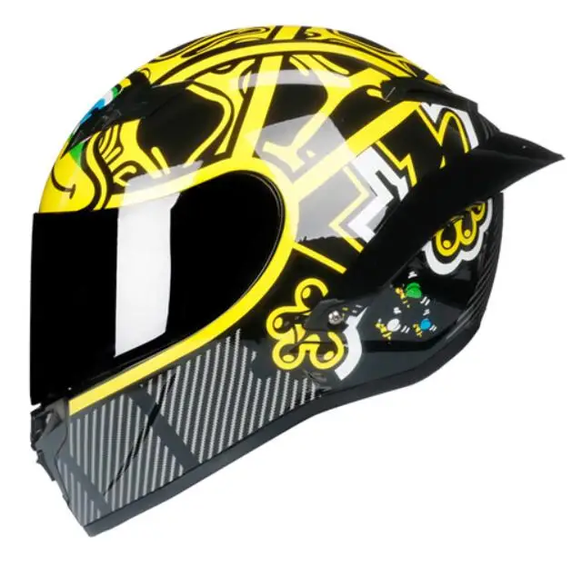 

Full Face Motorcycle Helmet Racing kask Casque Moto Full Face Kask Downhill DOT approved yellow Moto helmet