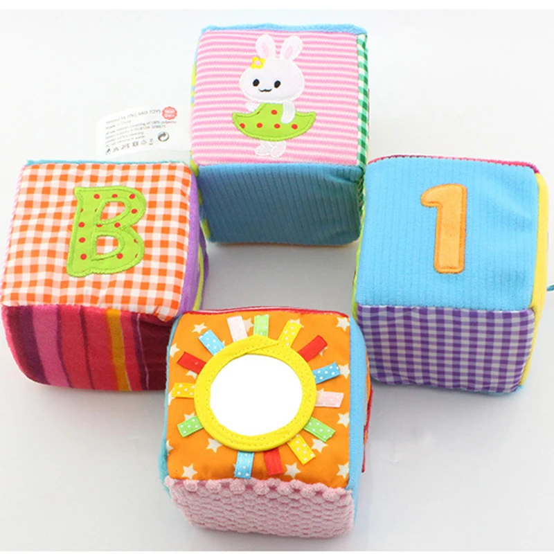 6pcs Seven Centimeters Digital Building Blocks Baby Child Baby Puzzle Early Education Plush Cloth Toy Doll Set Cube