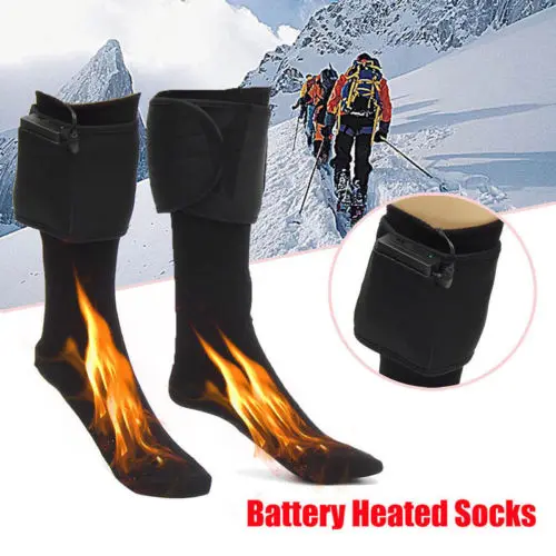 

Thermal Cotton Heated Sport Ski LongSocks Winter Foot Warmer Electric Warming Stockings Battery Power Men Women