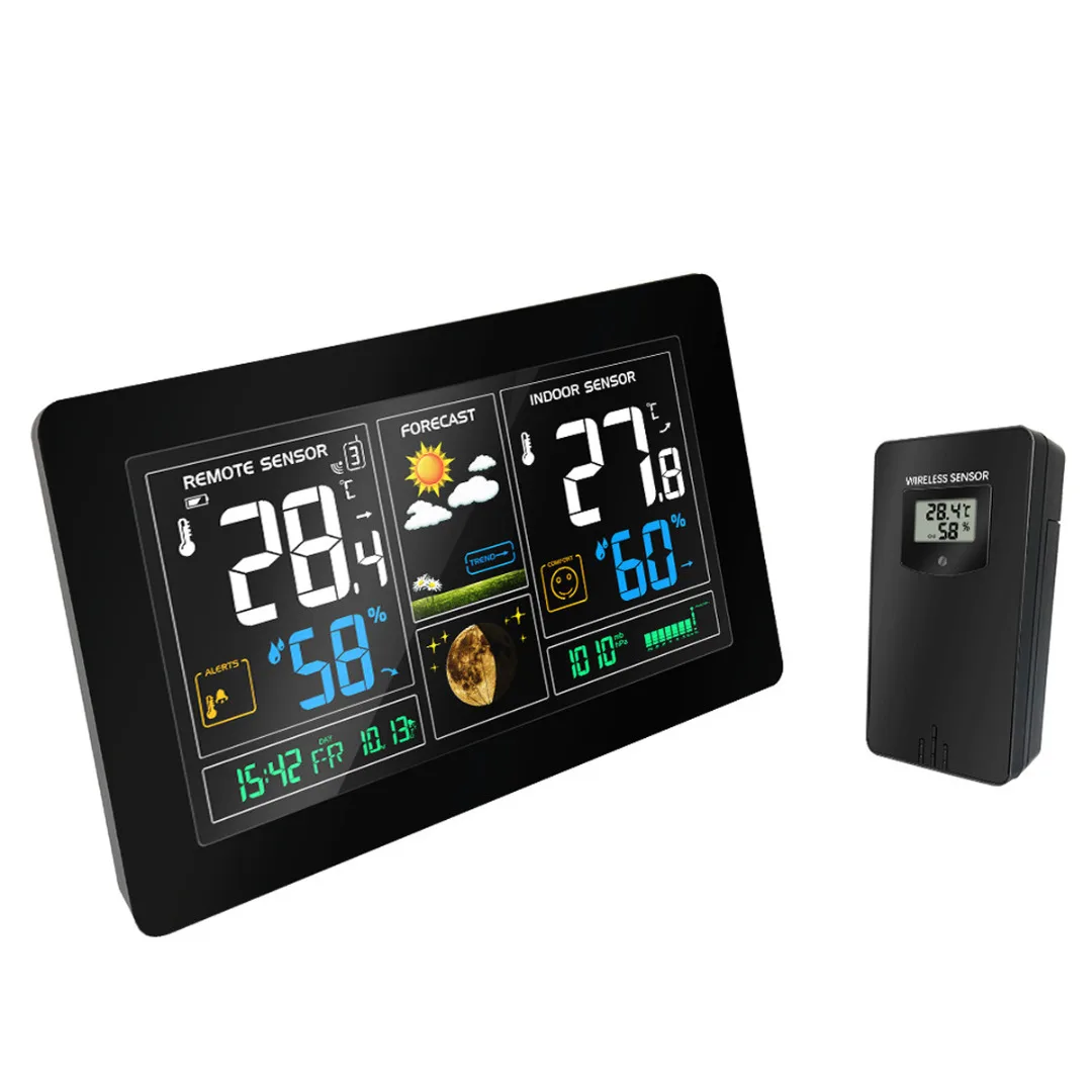 

Mayitr USB Color LCD Digital Wireless Weather Station Humidity Temp Barometer Forecast Sensor Clock Temperature Instruments