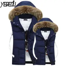 3601 зимний мужской жилет с воротником из искусственного меха, приталенный мужской жилет без рукавов, жилет бодиутеплитель, одежда для пар размера плюс