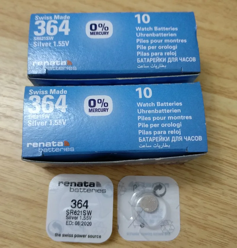

20Xrenata Silver Oxide Watch Battery 364 SR621SW 621 1.55V 100% original brand renata 364 renata 621 battery