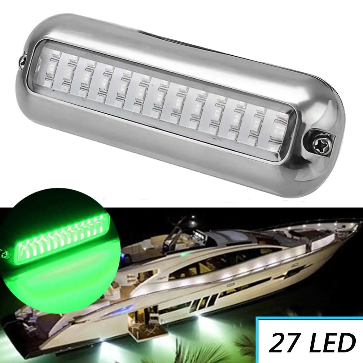 

1PCS Fishing Light 27 LED Underwater Fishing Light Lures Fish Finder Lamp Attracts Prawns Squid Krill Pontoon Marine Boat Lights