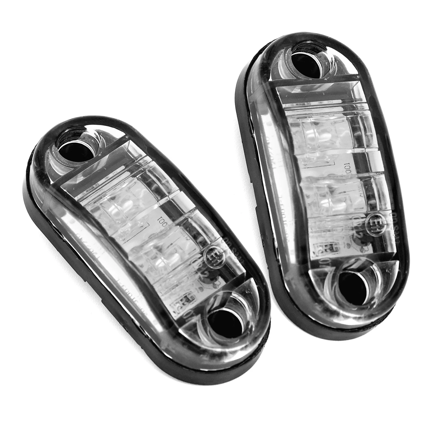 2 uds., blanco, 12 V, LED, luz trasera para coche, 24 V, remolque, camión, lámpara, luces laterales, luces externas, luz de advertencia ► Foto 2/6