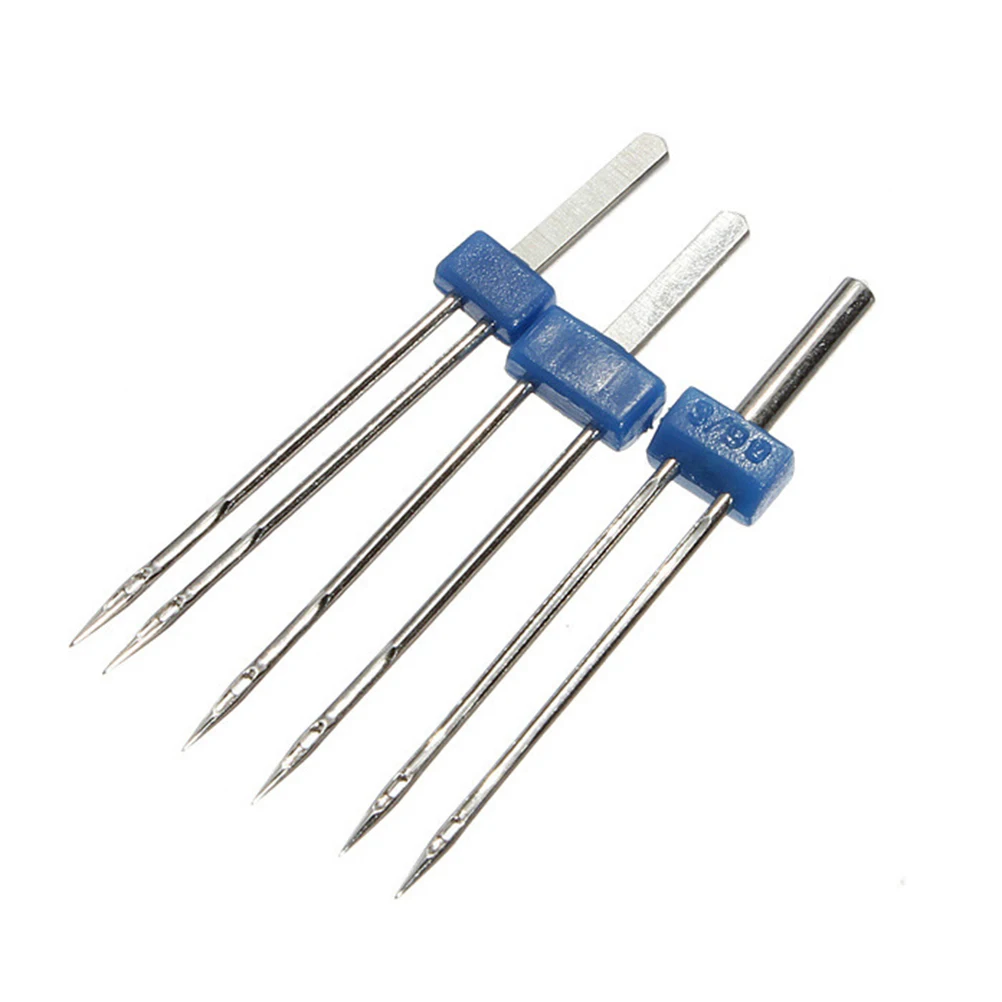 

3PCS Universal 2MM 3MM 4MM Gap Sewing Machine Twin Double Needles Tips Pins Kit