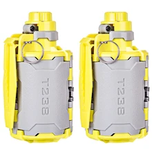 2 pces t238 v2 brinquedo de bomba de bala de água de grande capacidade com função retardada para a bola de gel bbs airsoft wargame-cinza + amarelo