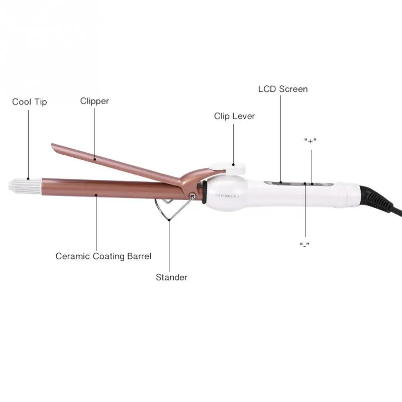 Новинка 110-240 в 5 размеров lcd Турмалин керамическое покрытие для завивки волос роликовые щипцы для завивки волос инструмент для красоты