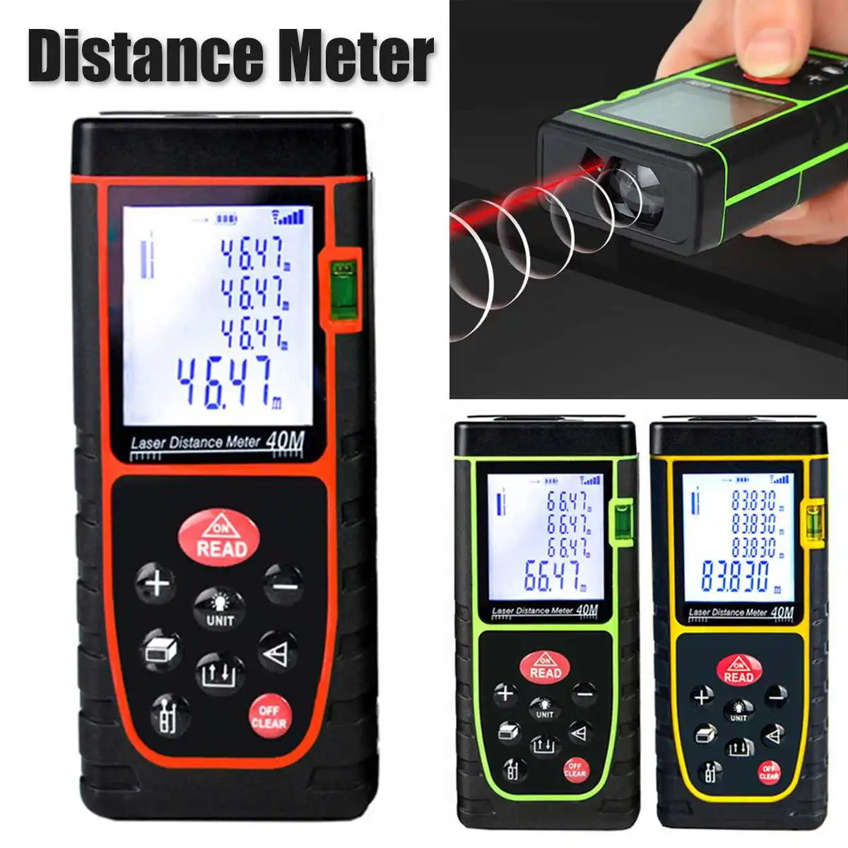 

40m Handheld Laser Rangefinder Digital Laser Distance Meter Battery Powered Range Finder Distance Measurer Gauges Instrument