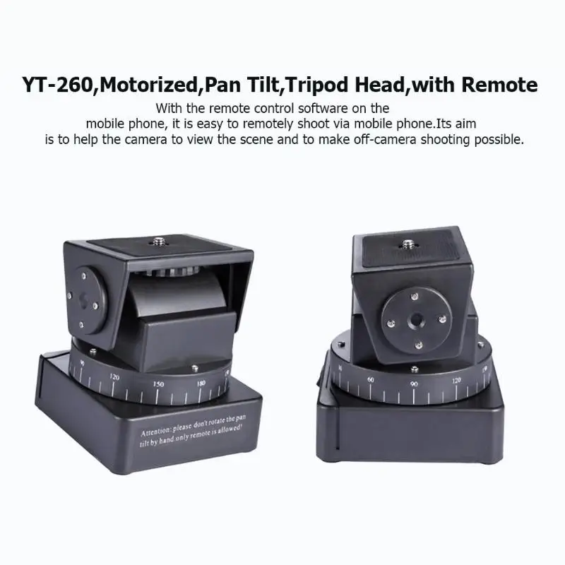 

YT-260 Motorized Pan Tilt Tripod Head with Remote Control for Camera for For Gopro Hero Yi Sony QX1L QX10 QX30 QX100